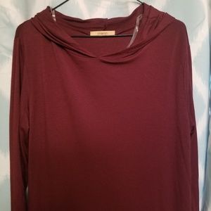 Maroon Long Sleeve Hooded Top from Boutique